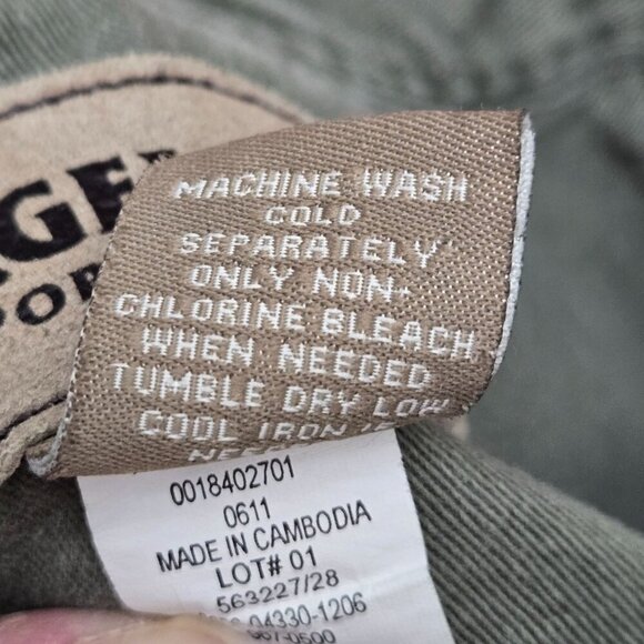 Magellan Button up shirt Quilted Mens Medium Olive Green Hunting Outdoor Cotton - Picture 9 of 9